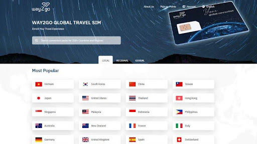 Mua sim 4g đi nước ngoài tại Way2go