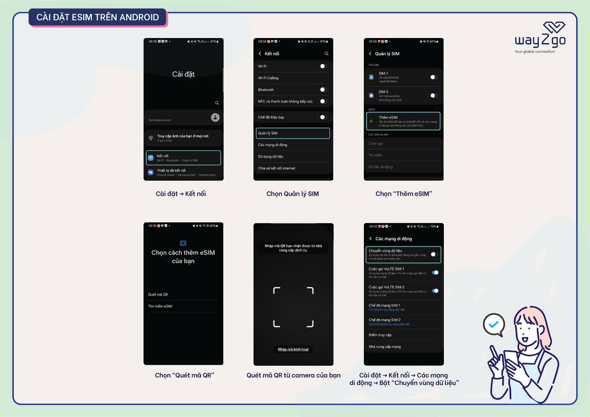 Cách sử dụng SIM Thái Lan của Way2go trên android