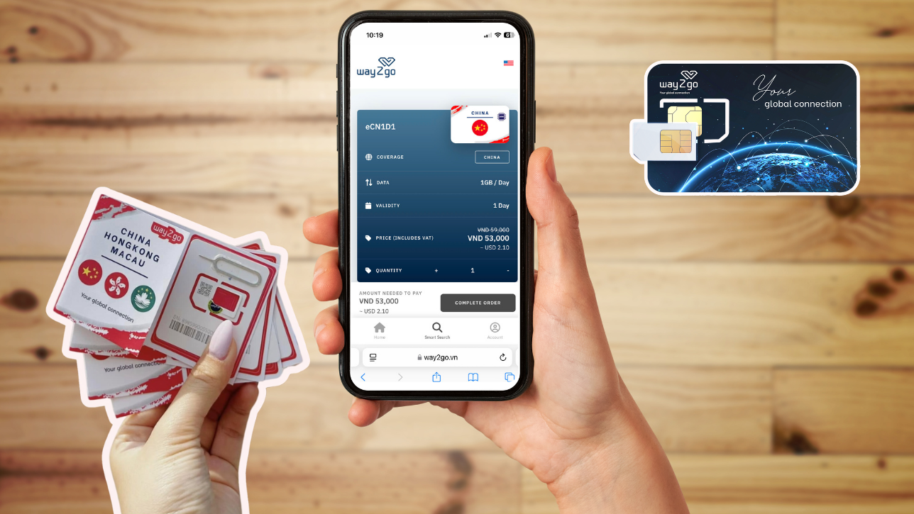 Hướng dẫn mua SIM Trung Quốc của Way2go đơn giản