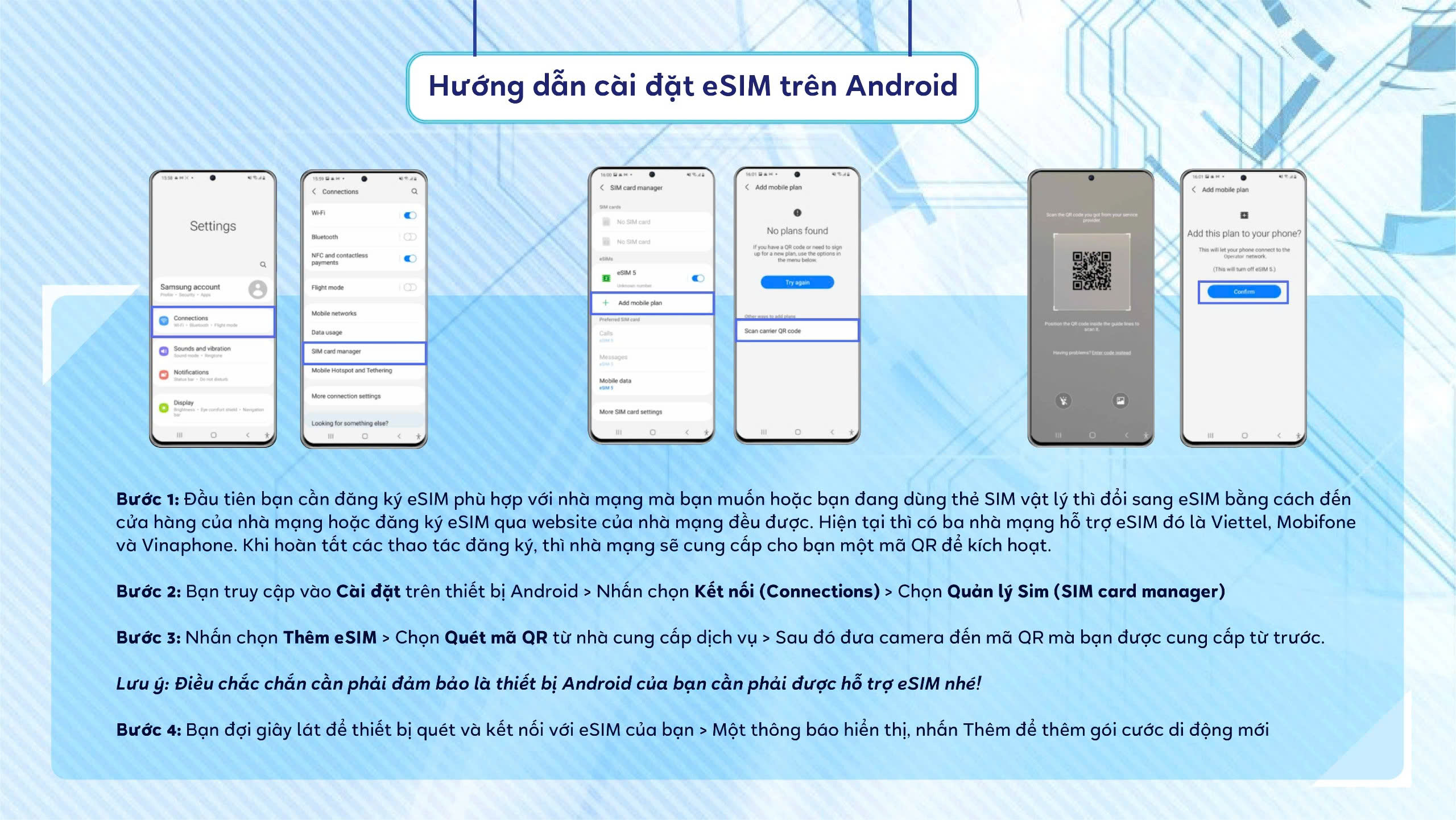 Cách kích hoạt eSIM trên điện thoại Android